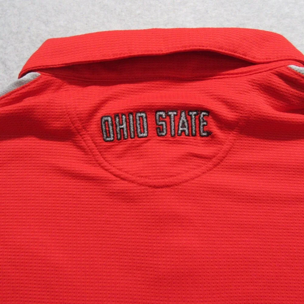 Nike Mens Polo‎ Shirt Oklahoma State XL Red Stretch 100% Polyester Logo